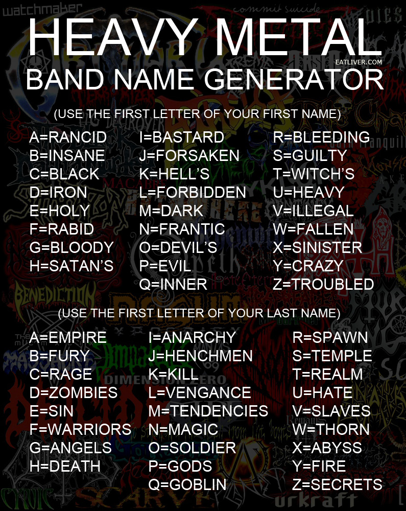Band name generator death metal