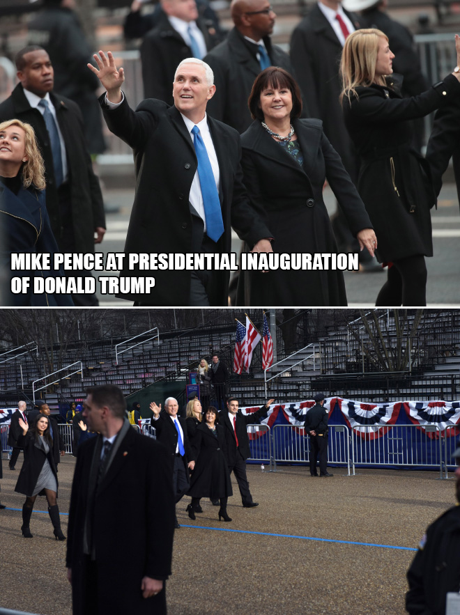 Mike Pence at presidential inauguration of Donald Trump.