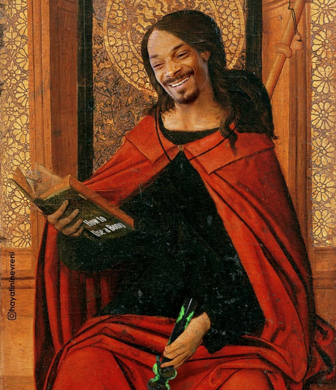Snoop Dogg mashed up with a classic painting.