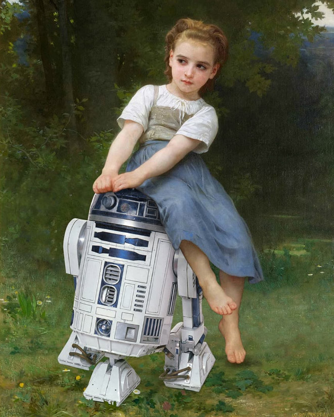 R2D2 mashed up with a painting.