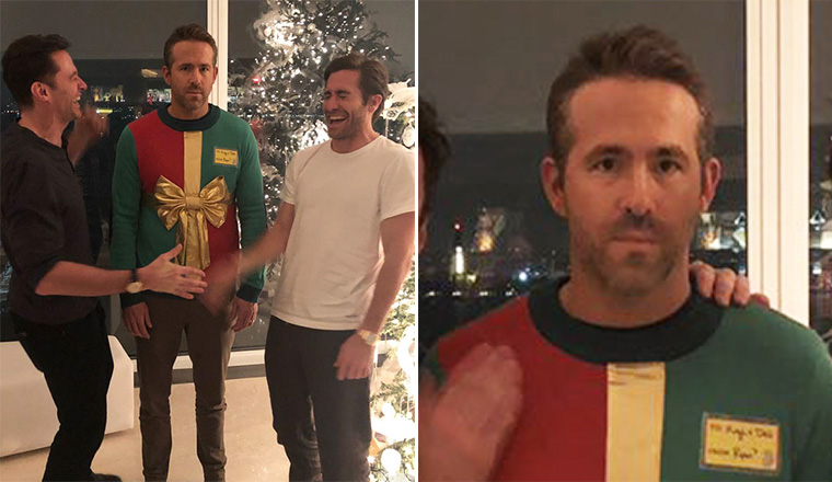 Ryan reynolds christmas sweater top