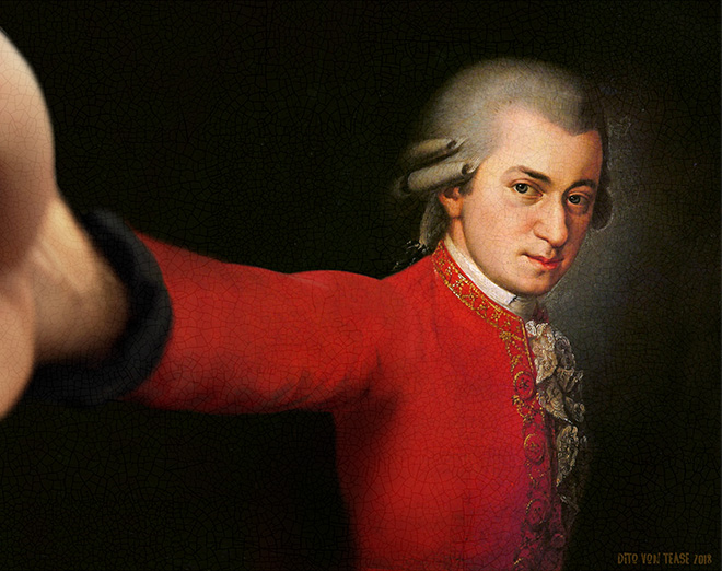 Mozart selfie.
