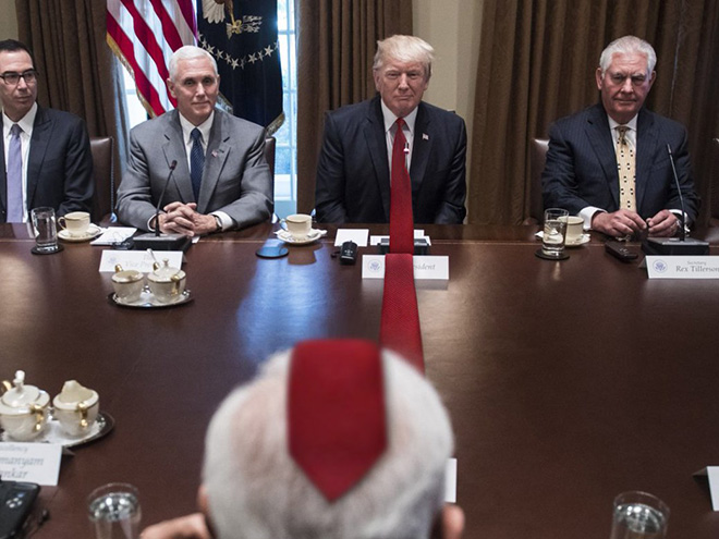Trump in a meeting.