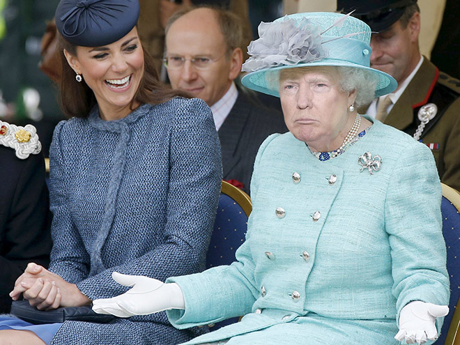 Trump photoshopped as Queen.