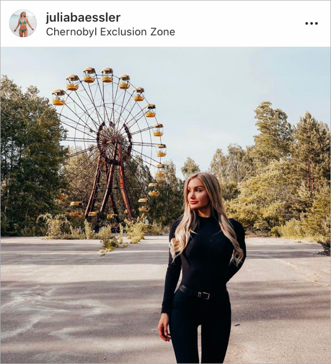 Instagram influencer at Chernobyl.