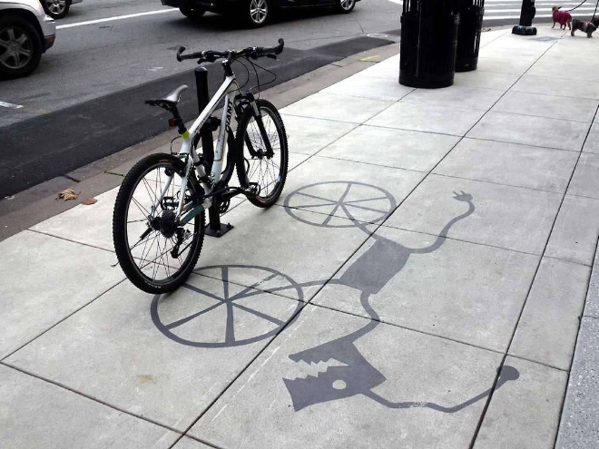 Fake shadow created by an artist.