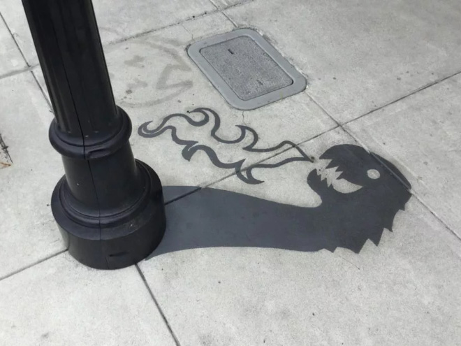 Fake shadow created by an artist.