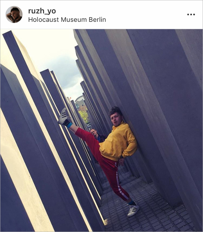 When selfie culture generation visits Berlin Holocaust Memorial...