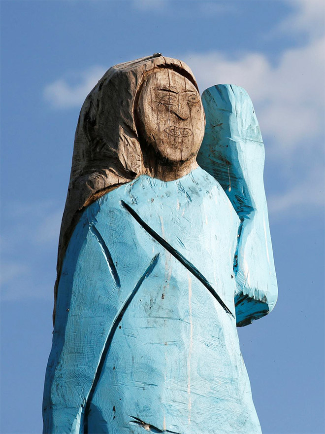 Melania Trump statue in Slovenia.