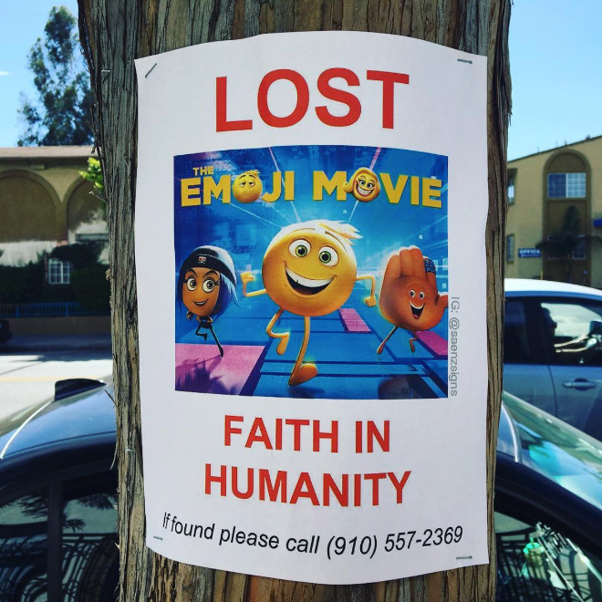 Clever poster by Jason C. Saenz posted in California.