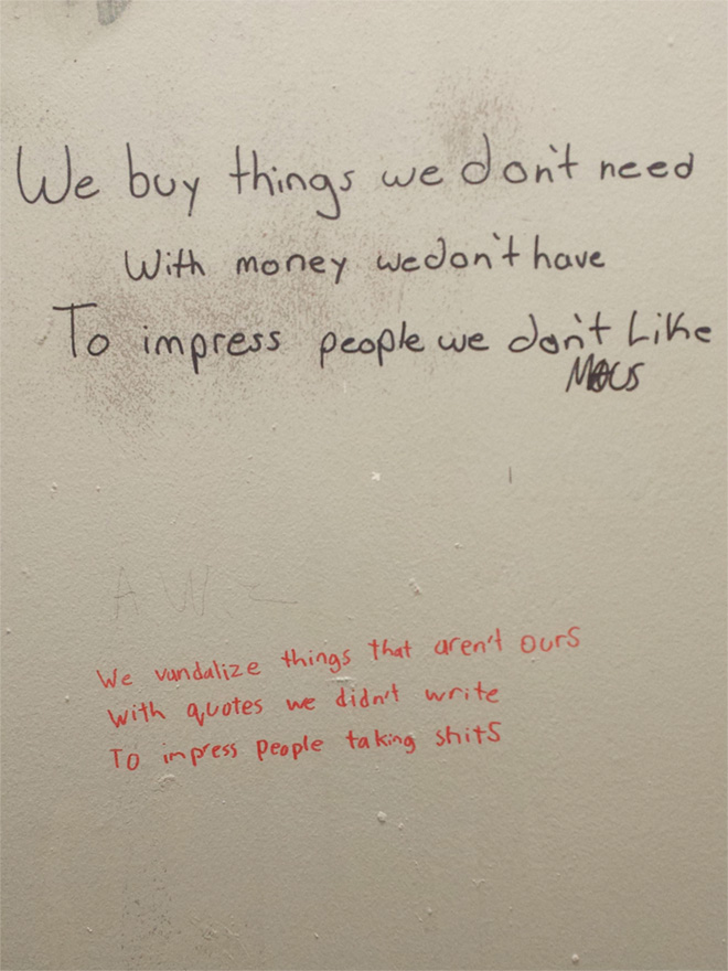 Brilliant toilet graffiti.