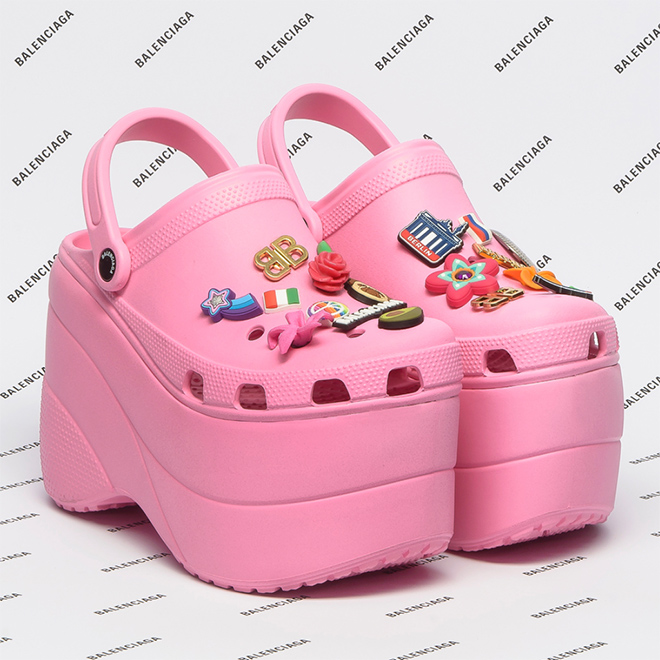 platform crocs with fur