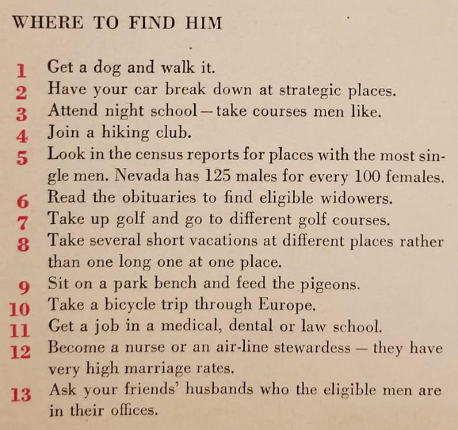 How to get a husband according to 1958 magazine.