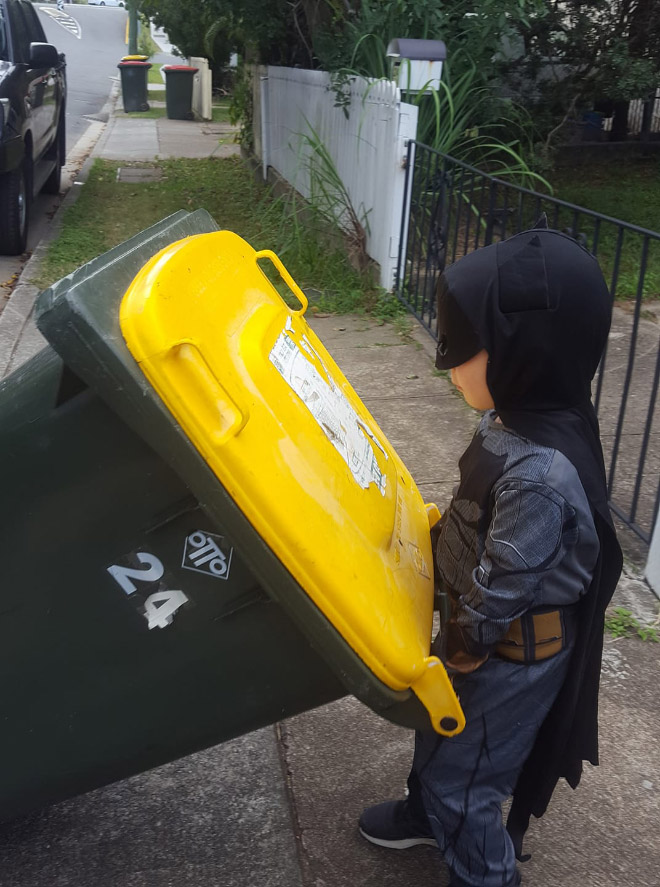 Why not take out the trash in a costume?