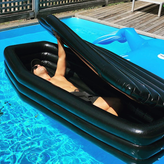 Coffin floatie sounds like so much fun, right?