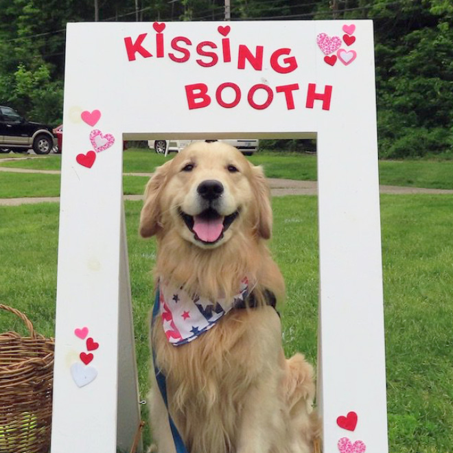 Kissing booth.