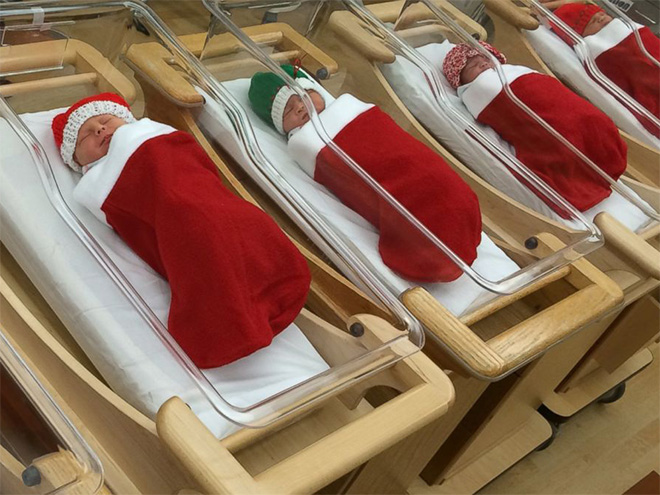 When hospital decorates for Christmas...