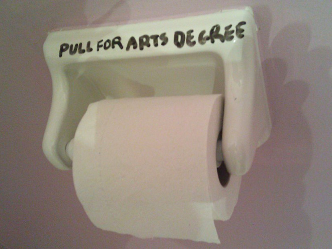 Funny toilet graffiti.