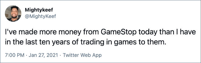 I've made more money from GameStop today than I have in the last ten years of trading in games to them.