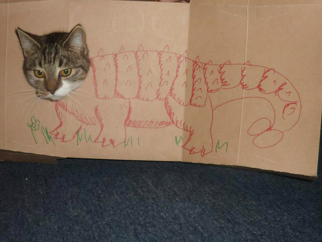 Cardboard cat dinosaurs are the best dinosaurs.