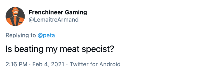 Is beating my meat specist?