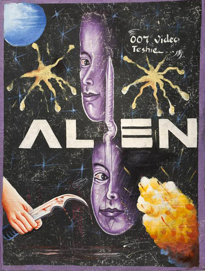 Hand drawn movie poster from Ghana.