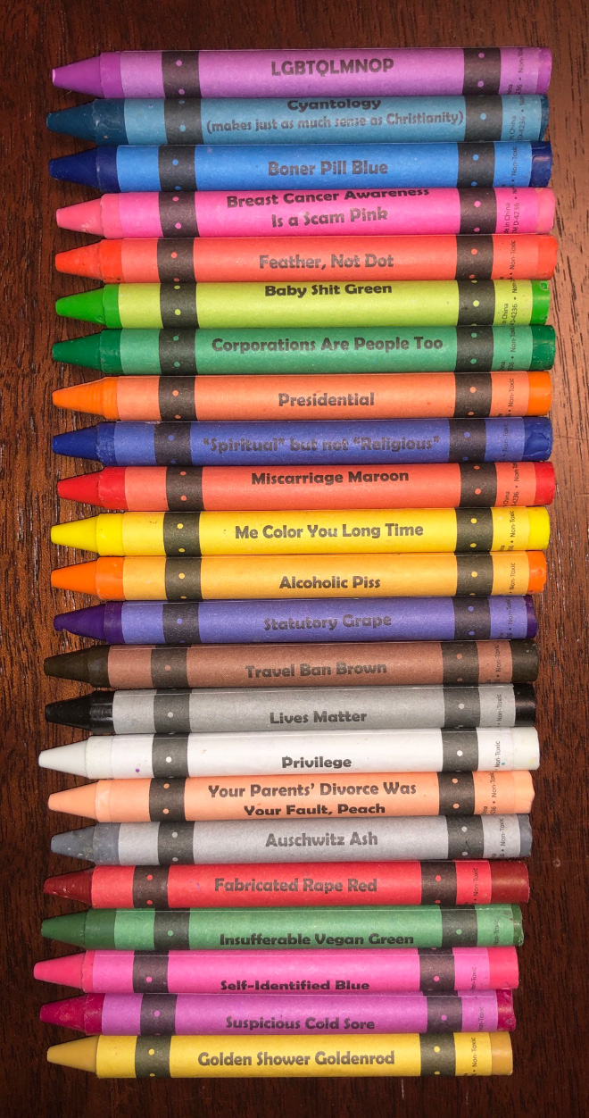 Offensive crayons.