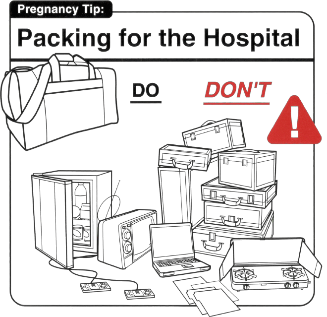 Packing for the hospital.