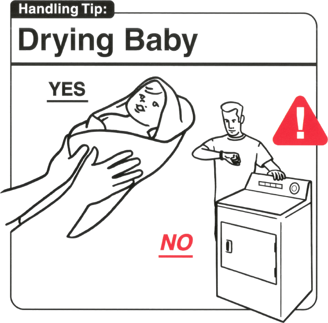 Drying baby.
