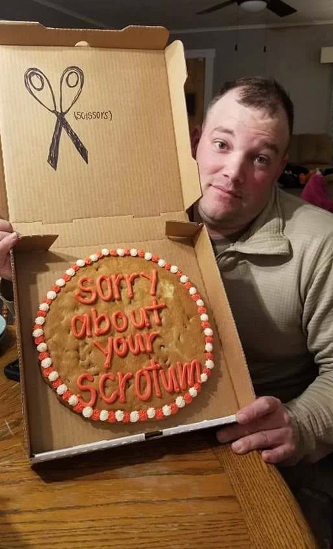 Apology cake.