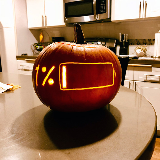 Scary Halloween pumpkin.