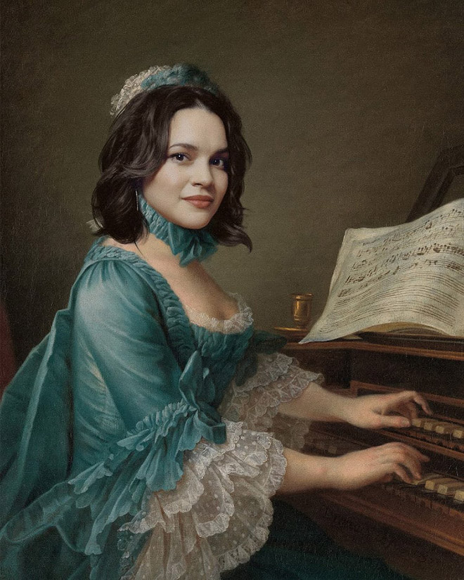 When celebrity turns into a classical painting...