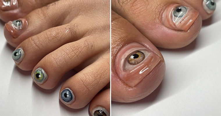 Realistic Eyeball Toenail Art: Toe Eyes