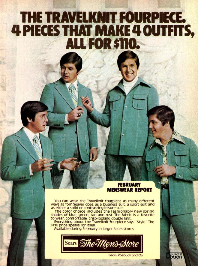Matching outfits from the 1970s.