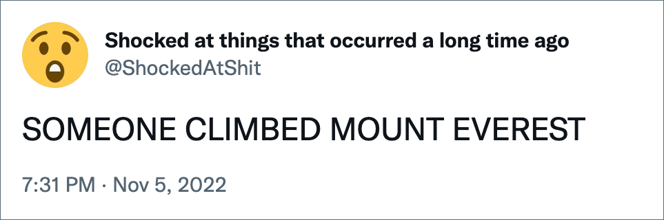 SOMEONE CLIMBED MOUNT EVEREST