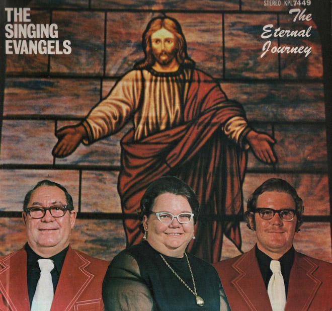 Awkward vintage Christian music album cover.