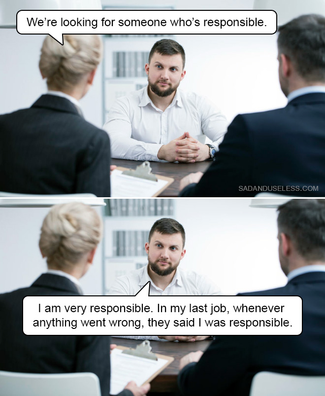 Funny job interview meme.
