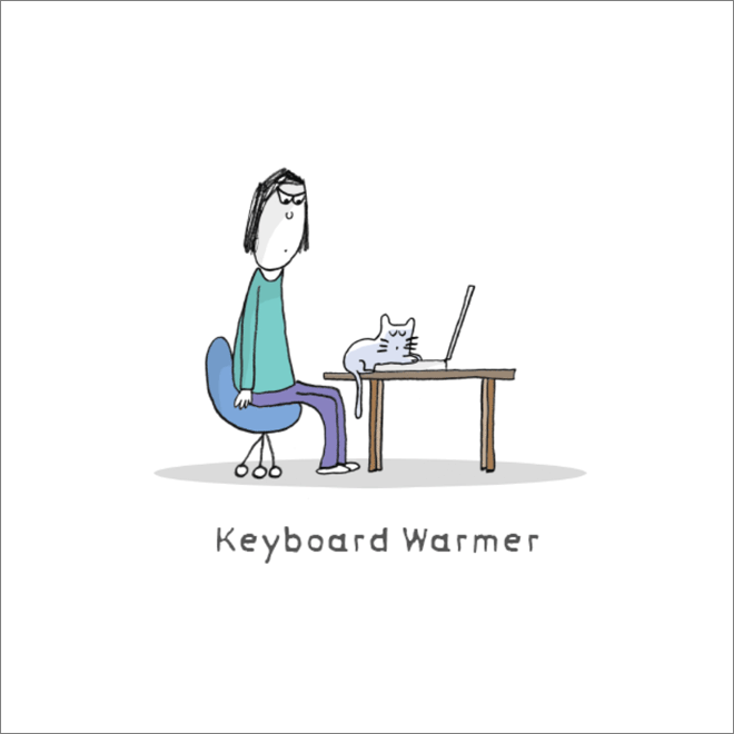 Important cat job: keyboard warmer.